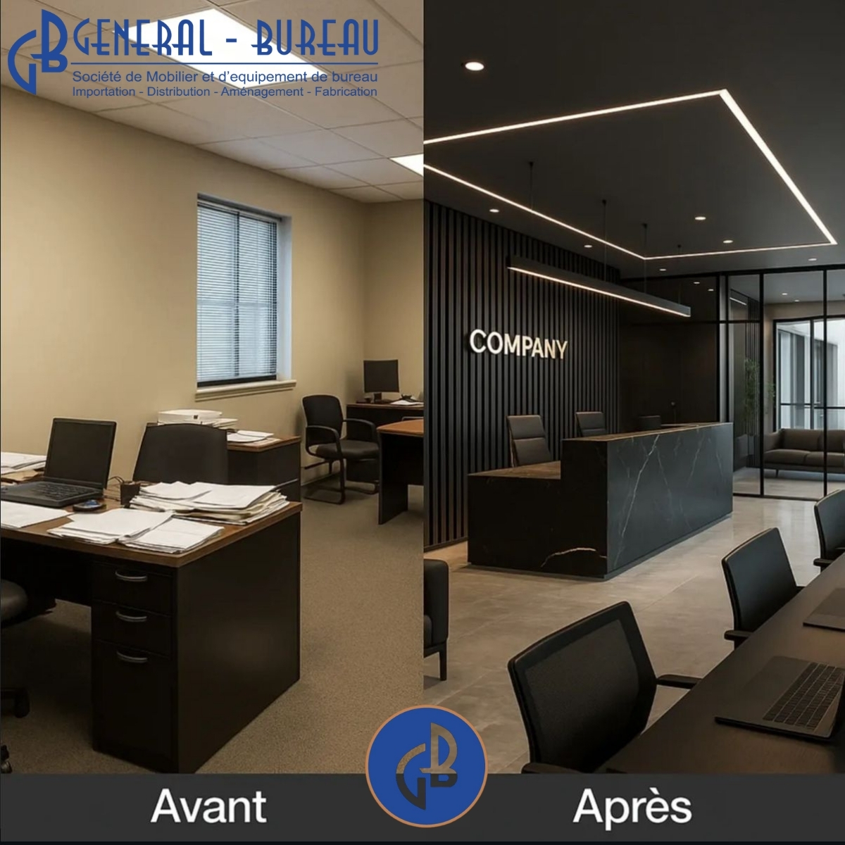 Aménagement espace professionnel moderne